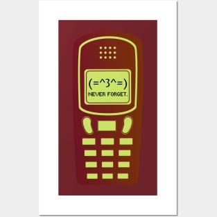 NEVER FORGET 90s RETRO VINTAGE MOBILE CELLPHONE Posters and Art